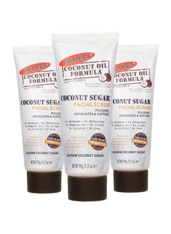 Coconut Oil Formula Coconut Sugar Facial Scrub, 3.17 Ounce (Pack of 3)