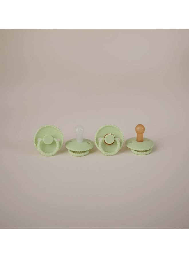 FRIGG Rope Latex Baby Pacifier 6-18M 2-Pack Cream/Green Tea - Size 2 - Image 4