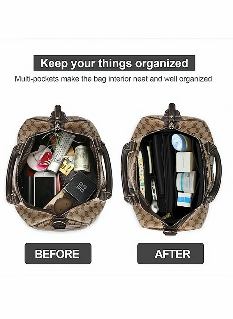 SYOSI - Black Purse Organizer Felt Bag Organizer Insert M Size Multi-Pocket Bag in Bag for Womens Handbag Travel - Image 1