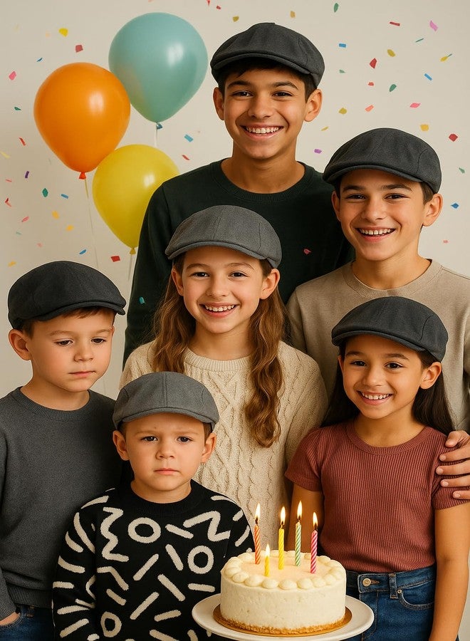 RR DESIGN Kids Classic Children's Flat Cap, Grey Polyster, Adjustable Fit, Versatile Casual and Formal Wear(Age Group 5-10 Years)-Plain Grey - Image 5