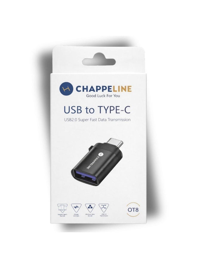 CHAPPELINE The Chappeline USB to Type-C adapter is a tool for converting a USB port to a Type-C port, allowing for high-speed data transfer and charging of Type-C-enabled devices. - Image 3
