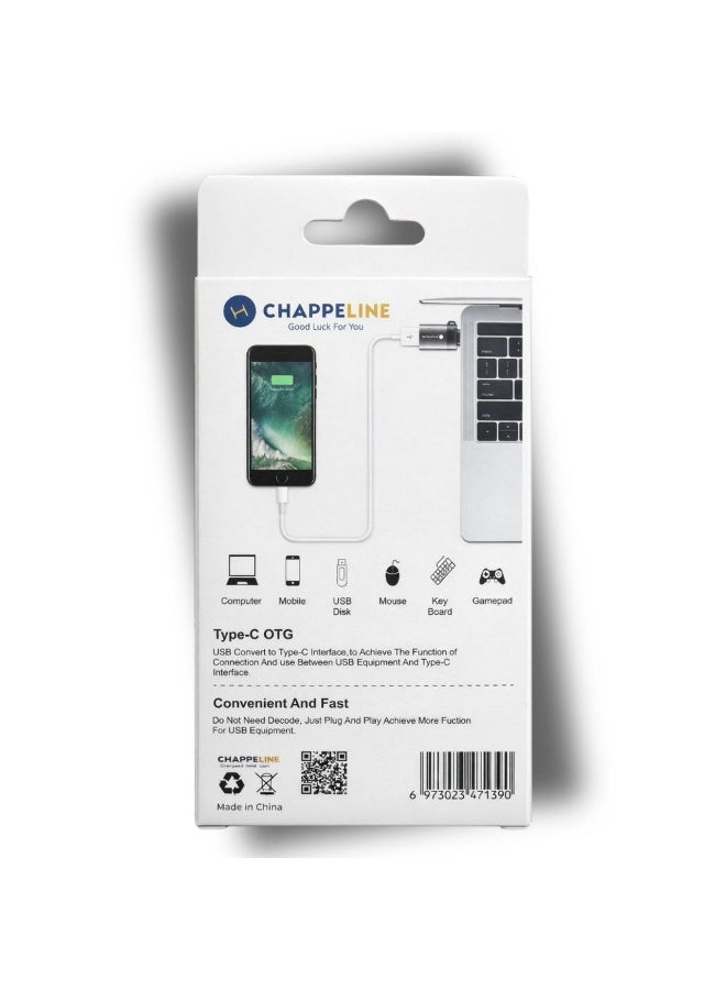 CHAPPELINE The Chappeline USB to Type-C adapter is a tool for converting a USB port to a Type-C port, allowing for high-speed data transfer and charging of Type-C-enabled devices. - Image 4