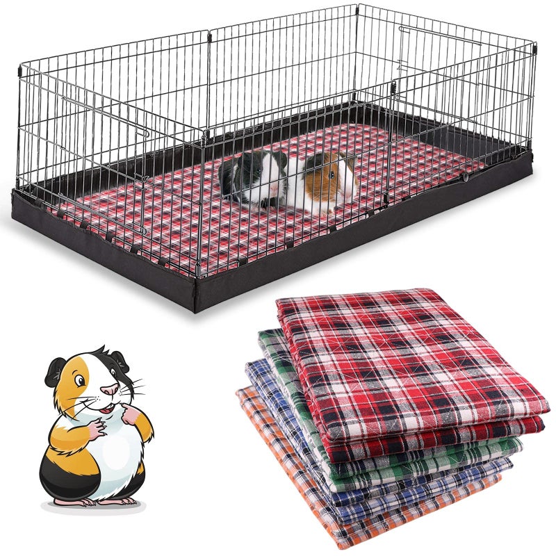 Jamktepat 4 PCS Guinea Pig Cage Liners Guinea Pig Bedding Washable Pee Pads for Guinea Pig Fast Absorbent Waterproof NonSlip 2447
