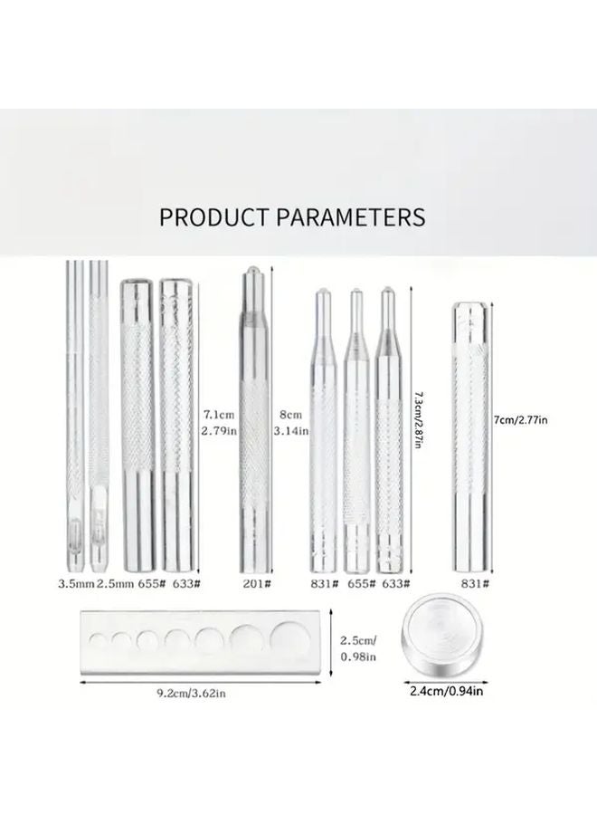 1 Set Leather Craft Snap Fastener Punch Tool Kit With Rivet Setting Dies - Image 4