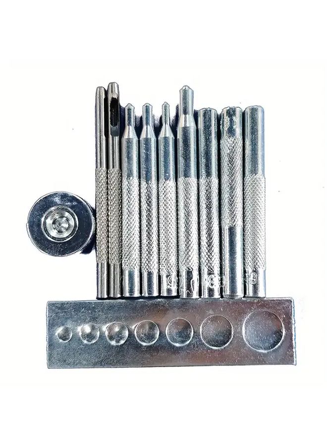 1 Set Leather Craft Snap Fastener Punch Tool Kit With Rivet Setting Dies - Image 1