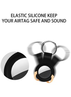 Royee Compatible with AirTag Case Holder Silicone Key Ring/Chain Compatible with Apple AirTag GPS Item Finders Accessories 4 Pack  - Image 4