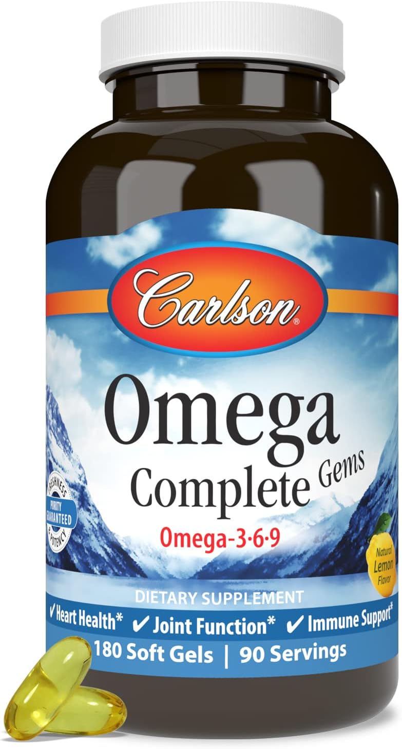 Carlson  Omega Complete Gems Omega369 Wild Caught Sustainably Sourced Heart Health Joint Function  Immune Support 180 Softgels - Image 5