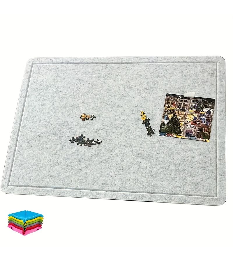 Puzzle Mat With 6 Storage Drawers Portable Felt Table For Creative Play - Image 3