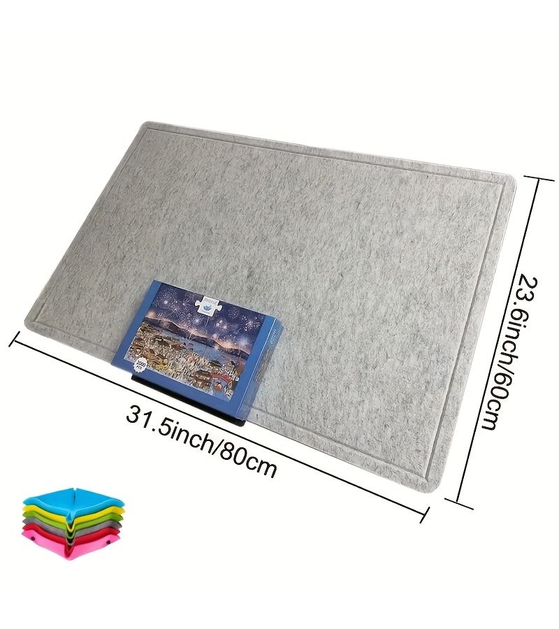 Puzzle Mat With 6 Storage Drawers Portable Felt Table For Creative Play - Image 1