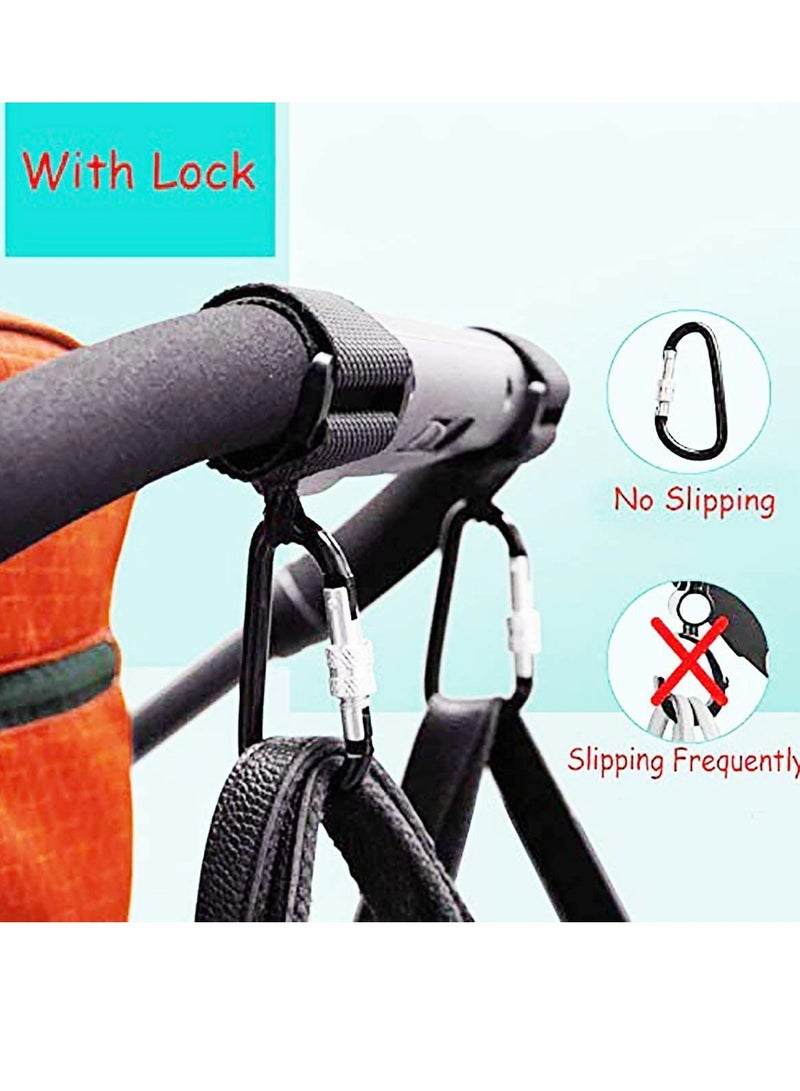 SOLARAE Buggy Pram Clips, Convenient Stroller Hooks Hook Your Baby Items, Shopping Bags Safely on Your Pushchair or Stroller Clip Your Handbag or Baby Change Bag to Your Pram, 2 Pack - Image 5