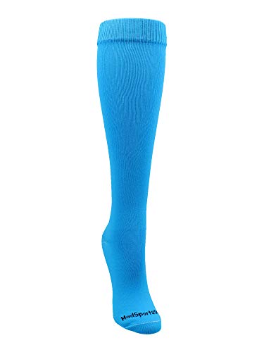 MadSportsStuff Softball Socks with Stitches Over the Calf (Electric Blue/Neon Pink, Small) - Image 3