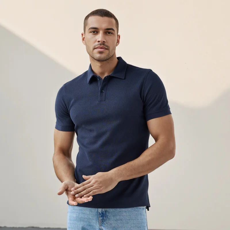 Textured Polo T-shirt