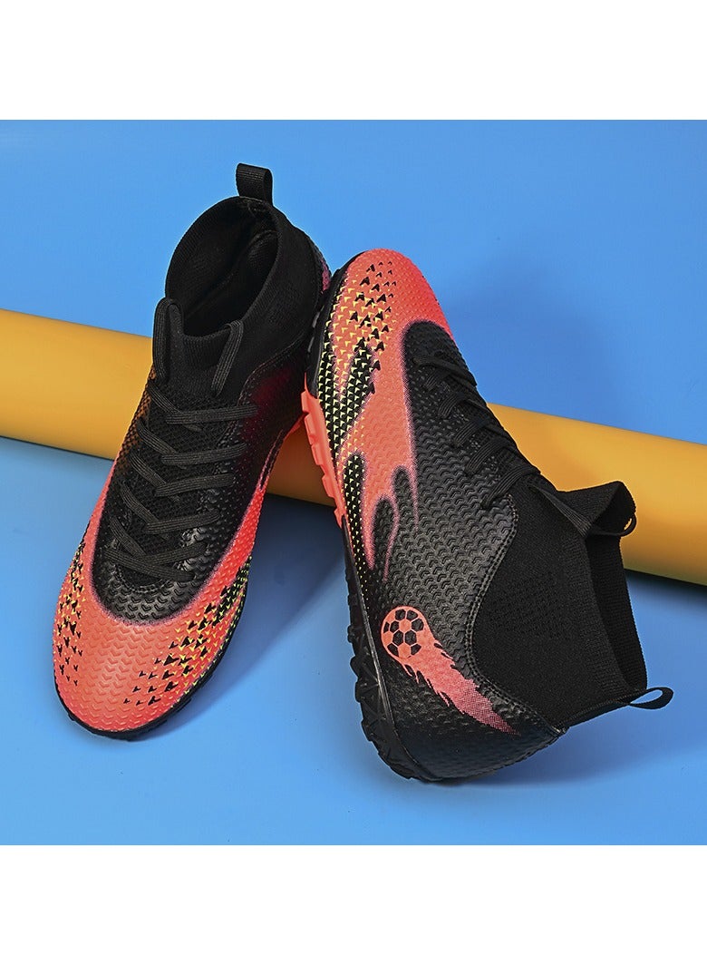 SKT Shiketro Men's and Women's High-Top Soccer Shoes with Short, Non-Slip Spikes for Outdoor Grass Competition Training - Image 4