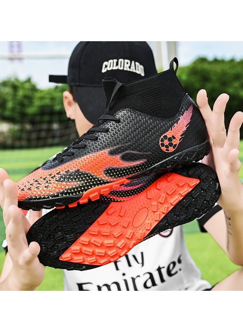 SKT Shiketro Men's and Women's High-Top Soccer Shoes with Short, Non-Slip Spikes for Outdoor Grass Competition Training - Image 5