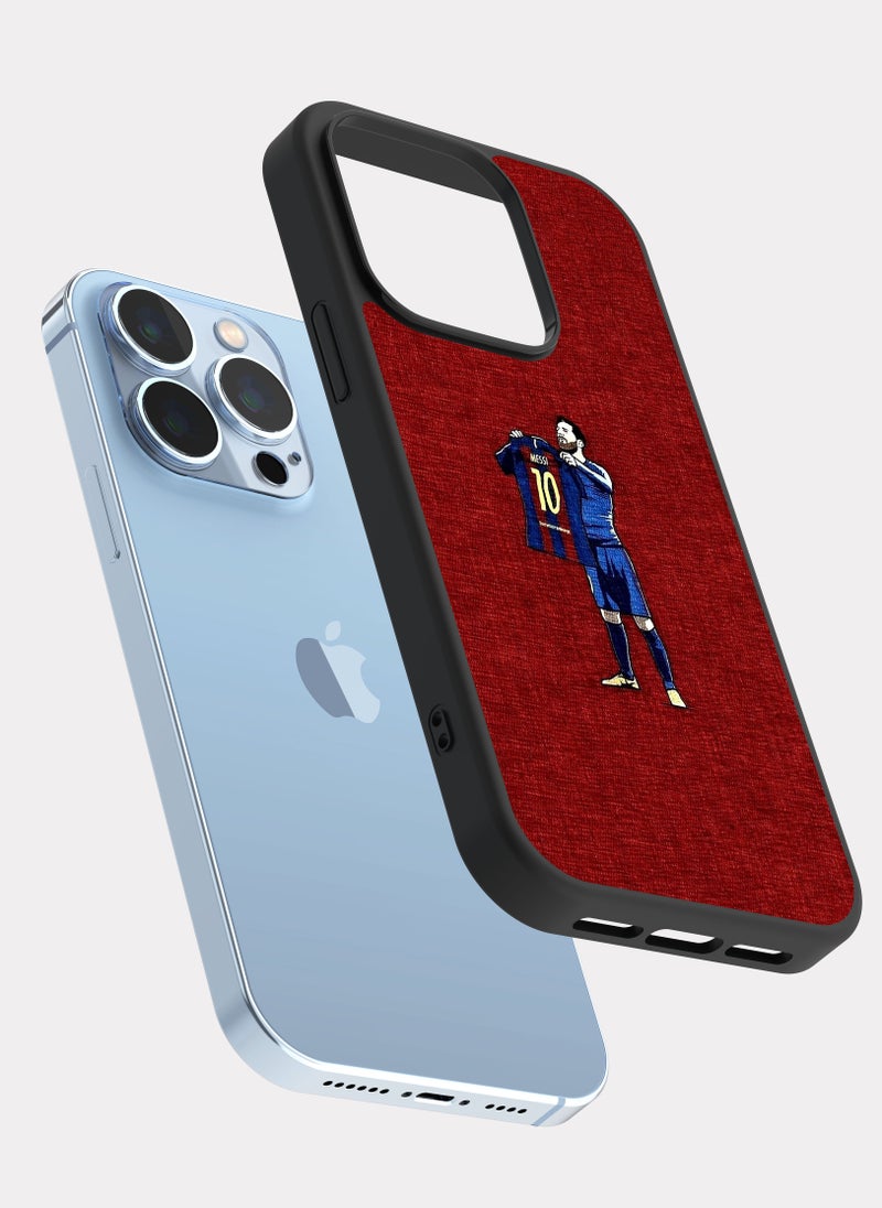 بكسلات كفر ايفون 13 برو ليونيل ميسي احمر - Image 2