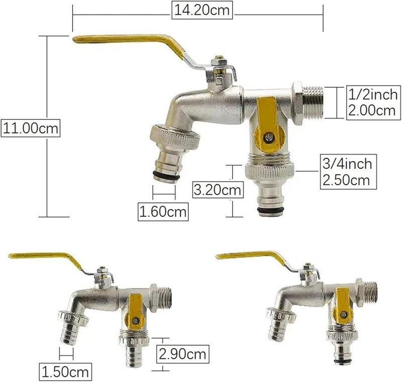 صمام مخرج قابل للفصل باللون الرمادي لمزرعة مياه الشرب بمقبض أخضر - Image 3