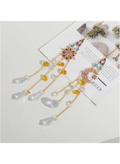 Generic 2 Pcs Crytsal Suncatcher Amethyst Decor Sun and Moon Pendant Wall Decor for Window Moon Dream Catchers with Crystals Rainbow Maker Garden Indoor Outdoor Home Decorations  - Image 2