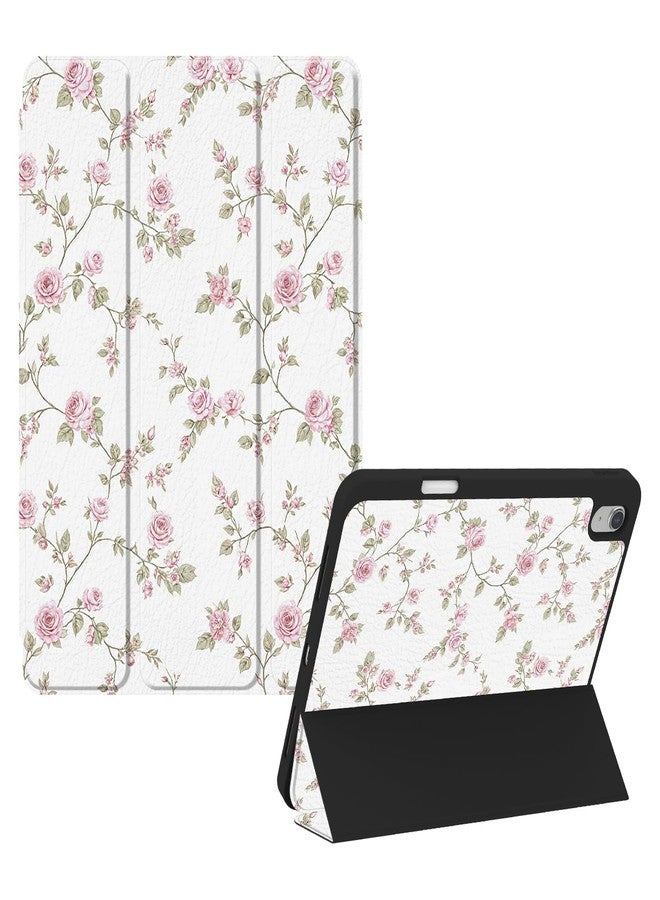 Xkladz جراب Xkladz لجهاز iPad Air مقاس 11 بوصة M2 (2024) / iPad Air الجيل الخامس / الرابع 2022/2020 مقاس 10.9 بوصة، مزود بحامل قلم، وخاصية التشغيل/الإيقاف التلقائي، بتصميم أنيق وجذاب، مزين بزهور وردية. - Image 1