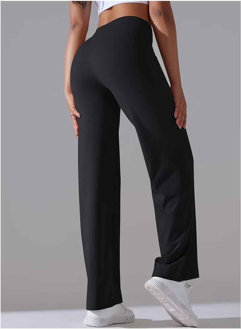 RedMapleTEK Breathable Loose Fit High Waist Pocket Nine Points Casual Jogging Yoga Pants 2 Pieces - Image 2
