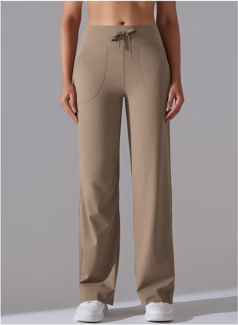 RedMapleTEK Breathable Loose Fit High Waist Pocket Nine Points Casual Jogging Yoga Pants 2 Pieces - Image 3