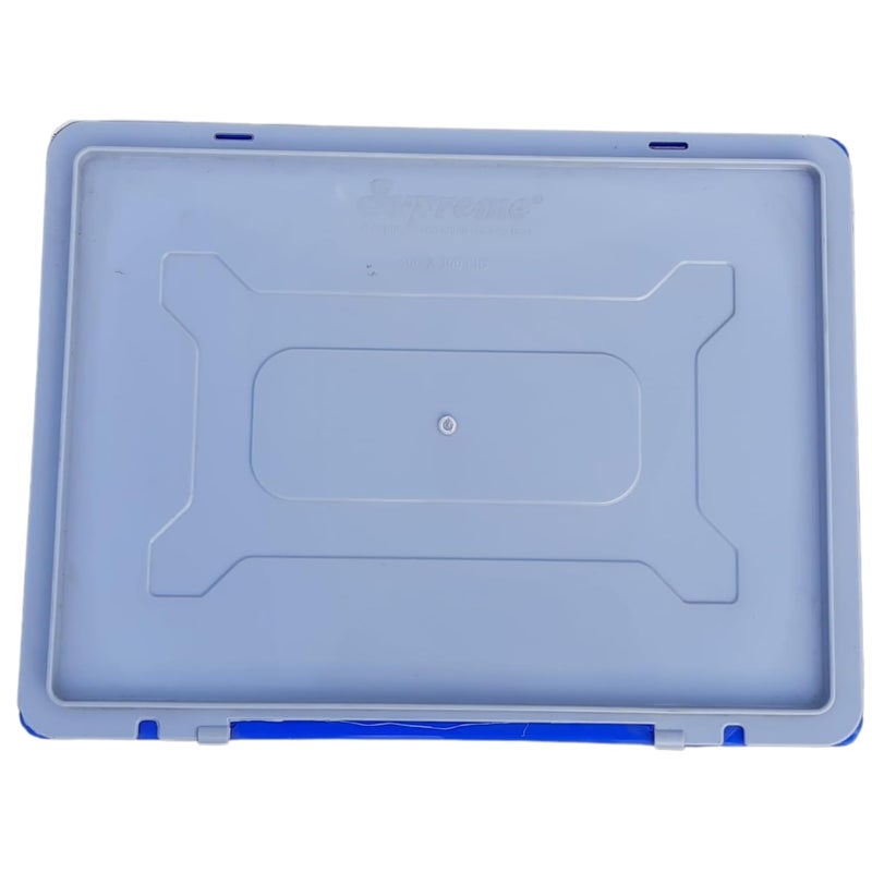 SINGHAL SINGHAL Plastic Crate with Lid 400x300x200 MM Multipurpose Heavy Duty Big Blue Portable Crates for storage Shelf Basket for Large Storage Bin Vegetable Fruit Milk  - Image 2