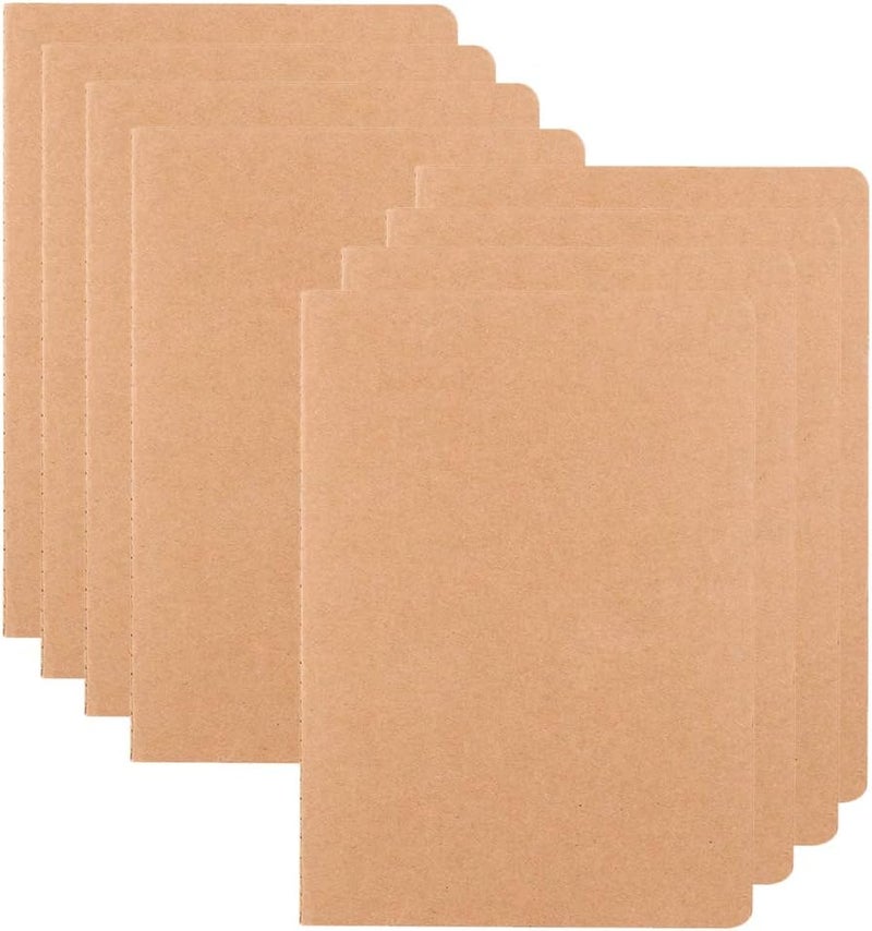 XYark Notebooks/Journals Bulk of 8, XYark Soft Kraft Cover Memo Notepads Diary Subject Notebooks Planner with Blank Paper, 30 Sheets/60 Pages, 8.3x5.5 inch, A5 Size, Travel Journal Set - Image 1