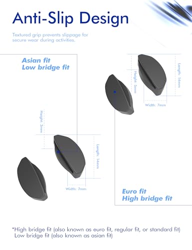 SAUCER Replacement Nose Pieces Pads for Oakley Frogskins Range OO9284 | OO9284A | Frogskins Range XL OO9503 | Frogskins Hybrid OO9289 | HSTN OO9242 | OO9242A | OO9279 Sunglasses - Asian Fit Grey - Image 3