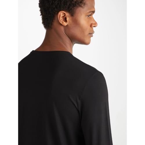 Derek Rose Men's Modal Crew Neck Long Sleeve Shirt (Basel 1 Black, XX-Large) - Image 5
