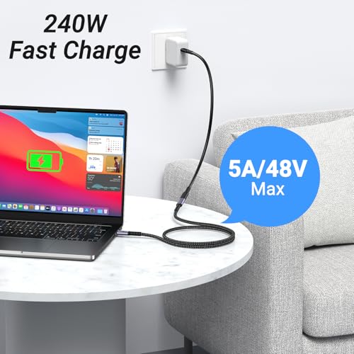 SUMPK USB C Extension Cable 33FT 2 packs240W40Gbps8K 240W USB 40 Extender Fast Charging Cables 40Gbps Transfer Type C Male to Female Cord 8K 60Hz Video Monitor Compatible with iPhone 1615PSVR2 - Image 3
