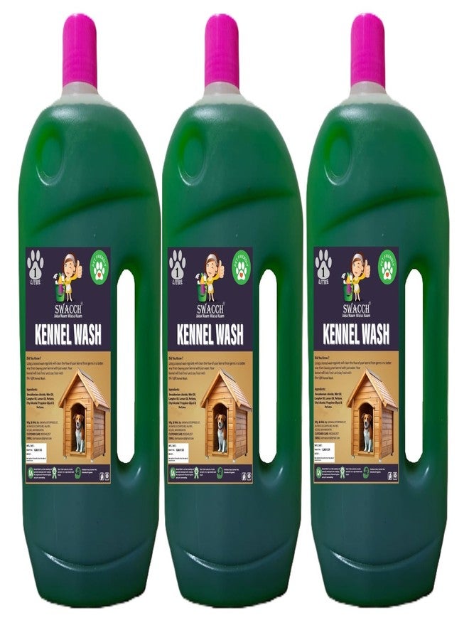 swacch Kennel Wash (1 Litre) (Pack of 3) Jasmine I Pet Stain & Odour Remover I Pet Floor Cleaner Liquid I Dog and Cat Friendly - Image 1
