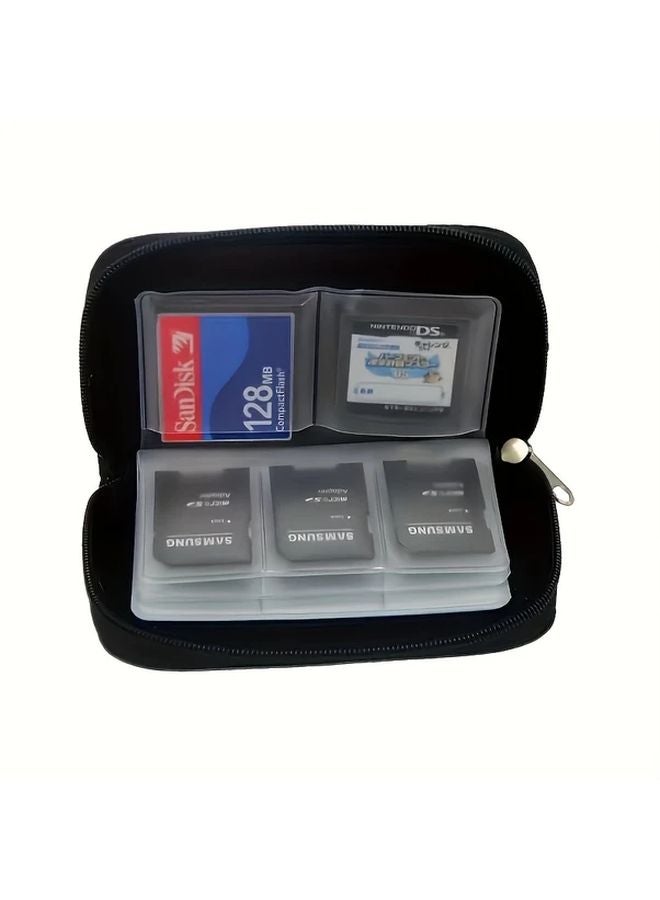 Black Memory Card Storage Box with Clear PVC Pockets for CF SD Micro SD - Image 2