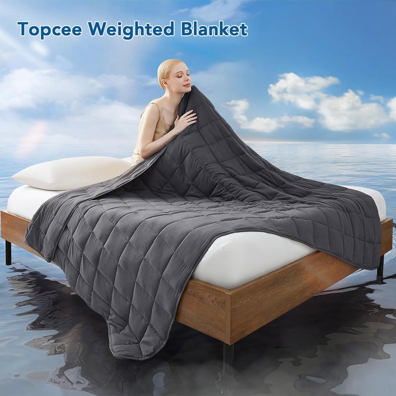 Topcee Weighted Heavy Comfort Blanket, Soft , Thick, Cooling Breathable Polyester Material with Glass Beads for Adult All-Season Summer Fall Winter, (20lbs 80"x87" King Size) - Image 2