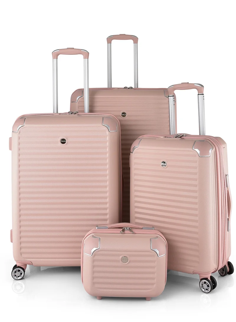 Track Track ABS Trolley 4 Piece Luggage Set 6037/4P – 12/20/24/28 Inch, 4 Double Wheels, TSA Lock, Expandable
