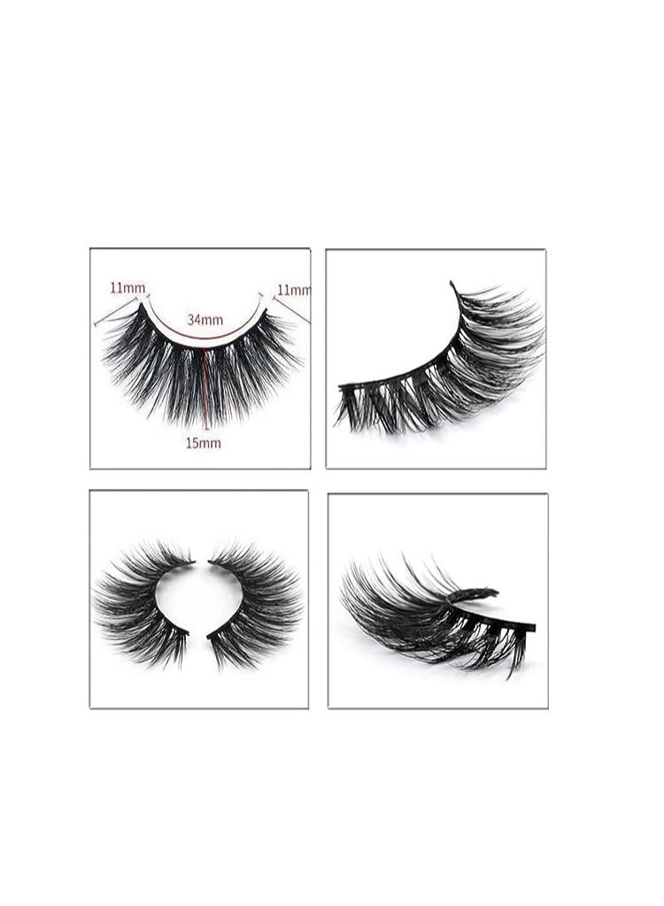 ORiTi False Eyelashes, 5 Pairs 3D Natural Fluffy Fake Lashes, Hand-made Dramatic Thick Crossed Cluster Fake Eye Lashes,Reusable Soft Long Lashes Pack for Makeup (F810) - Image 3