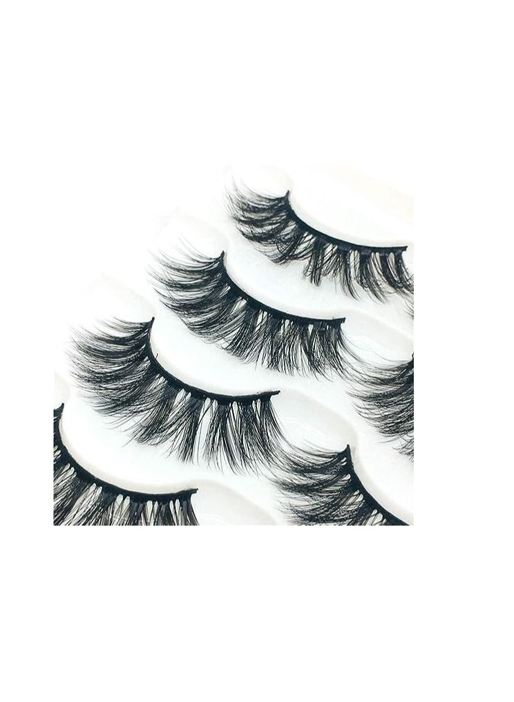 ORiTi False Eyelashes, 5 Pairs 3D Natural Fluffy Fake Lashes, Hand-made Dramatic Thick Crossed Cluster Fake Eye Lashes,Reusable Soft Long Lashes Pack for Makeup (F810) - Image 4