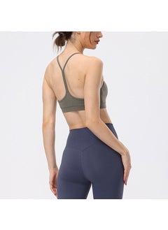 Original Alo Sports Bra Womens Fitness Clothing Shockproof Gathered Running Anti-shock Beautiful Back Yoga Sports Underwear Green fruit green