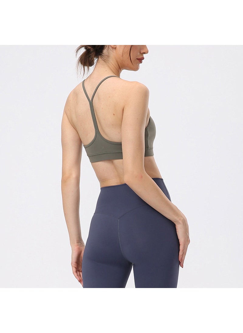 Generic - Original Alo Sports Bra Womens Fitness Clothing Shockproof Gathered Running Anti-shock Beautiful Back Yoga Sports Underwear Green fruit green - Image 1