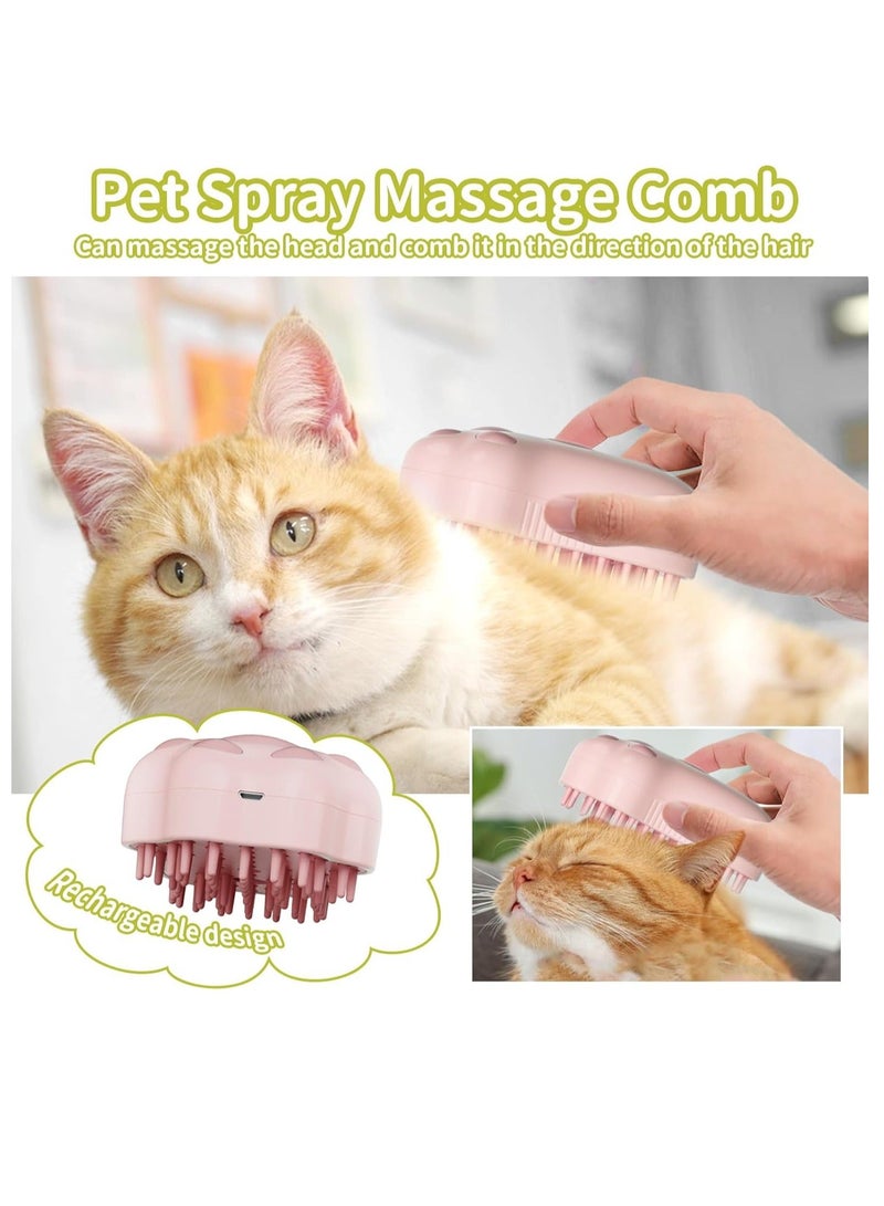 general Steamy Cat Brush, 4 In 1 Pet Steam Brush with Ultraviolet Rays, Pet Cleaning and Massage Brush, Used for Dandruff and Loose Hair on Cats, Suitable for Various Furry Pets, Pink Cat Claw - Image 4