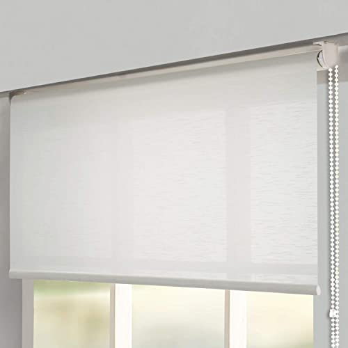 Deco Window Sheer Roller Blinds for Windows (37 Inches W X 84 Inches H, Ivory) Roll-Up Shades, Light Filtering, Sun UV Protection Polyester Curtains for Home & Office - Image 3