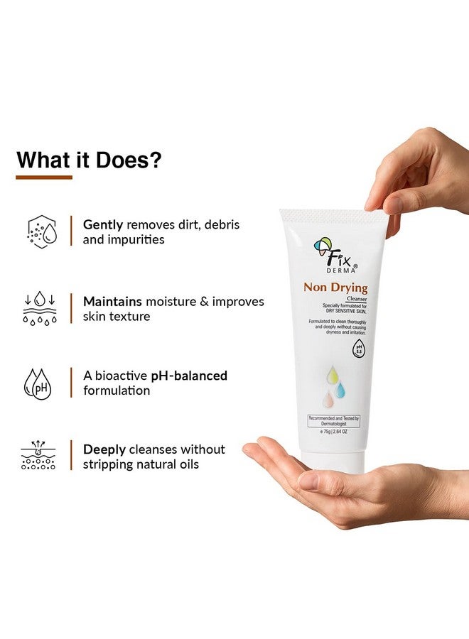 Fixderma Non Drying Cleanser, soap-free & pH Balanced cleanser, Pore-Refining, Dermatologist tested, Face Exfoliator, Non-comedogenic & Non-irritating skin cleanser - 75g - Image 3
