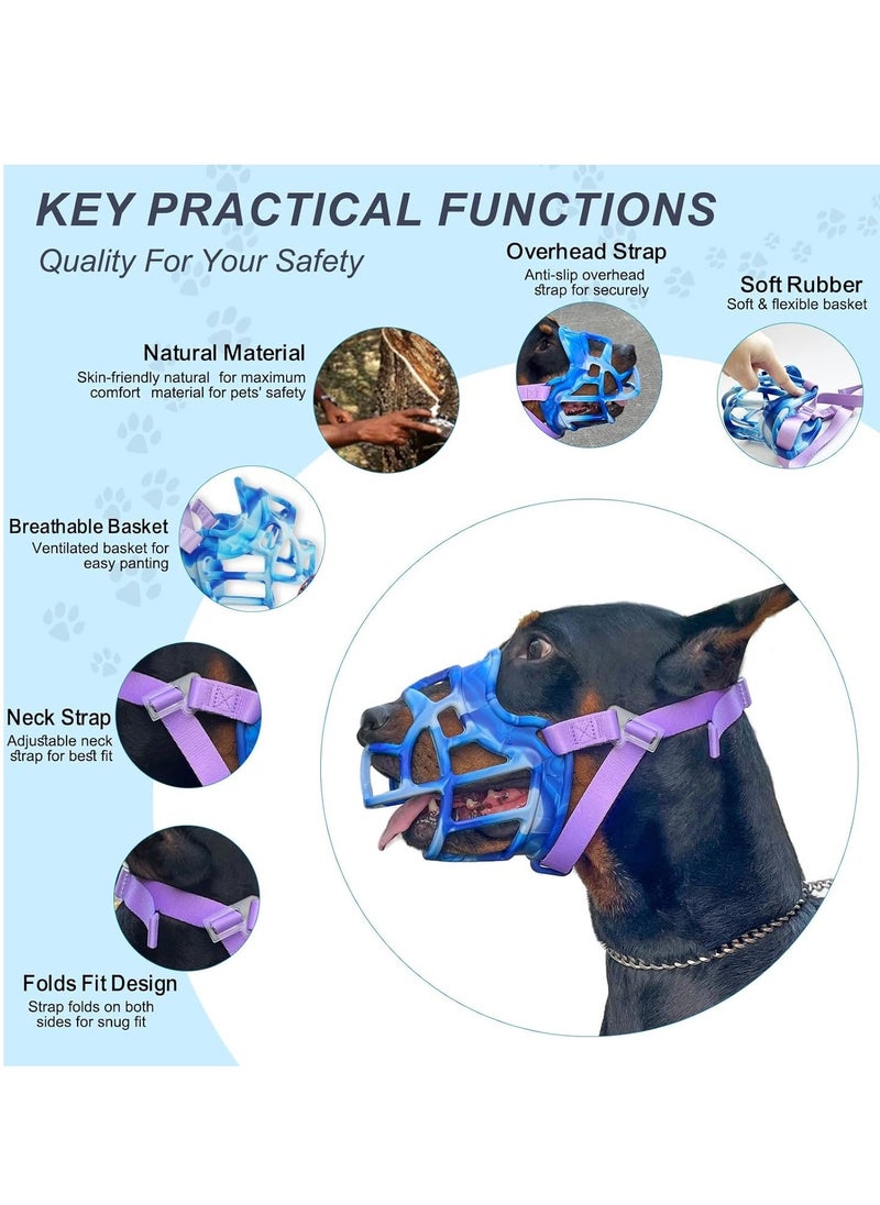 Generic Dog Muzzle, Basket Muzzle Anti Biting Chewing, Breathable Dog Mouth Guard, Sturdy Lightweight Muzzle Allows Drinking, Cage Muzzle for Small Medium Large Dogs, for Grooming Trimming Training (Blue) - Image 5