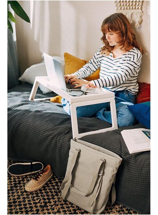 HOMESTAR Bed Tray Table With Folding Legs Portable Folding Laptop Desk for Bed for Multiple Uses White - Image 5