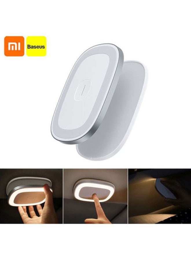 بيسوس مصباح LED مغناطيسي قابل للشحن مُزود بمنفذ USB أبيض/فضي - Image 2