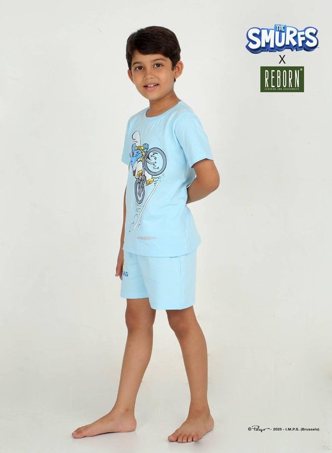 REBORN Boys 2 piece T-Shirt & Short -set- Sky Blue (Big Boys, Blue, 11-12_Years) - Image 3
