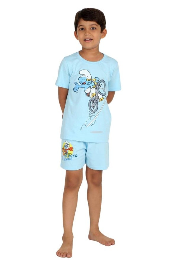 REBORN Boys 2 piece T-Shirt & Short -set- Sky Blue (Big Boys, Blue, 11-12_Years) - Image 1