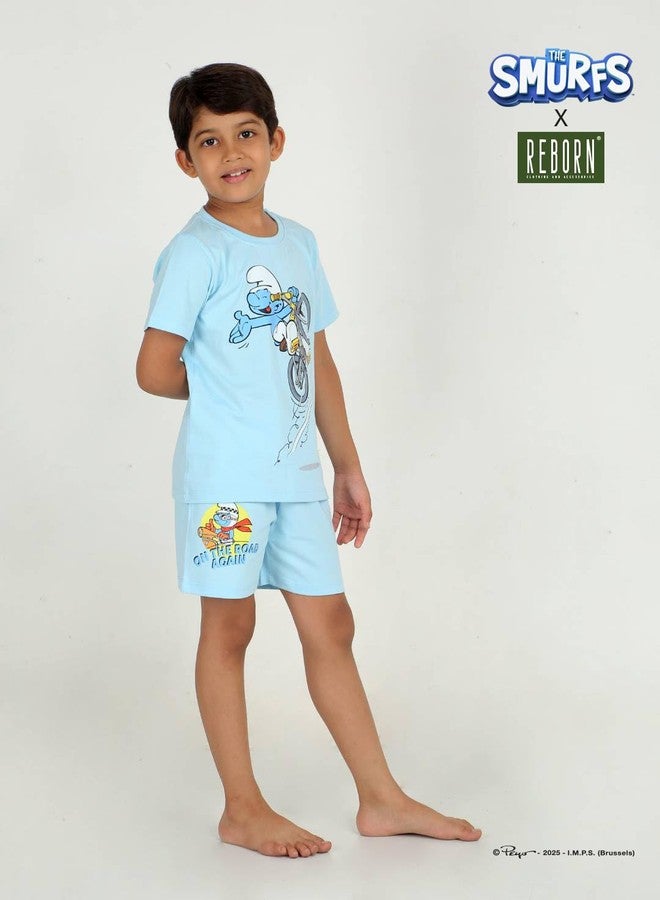 REBORN Boys 2 piece T-Shirt & Short -set- Sky Blue (Big Boys, Blue, 11-12_Years) - Image 2