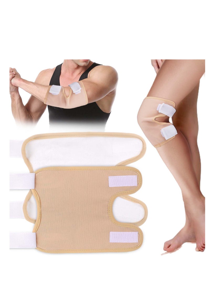Generic Organic Castor Oil Pack for Knee Relief, Waterproof Design for Joints, Enhances Blood Circulation, Eases Muscle Pain, Reusable with Laundry Storage Bags. - Image 1