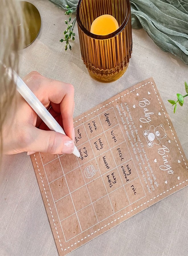 Kate Aspen Kraft Bear Diaper Raffle, Baby Shower Bingo & DIY Baby Shower Scratch Off Game Set (Set of 50), Gender Neutral Baby Shower Decorations for Girls & Boys - Image 5