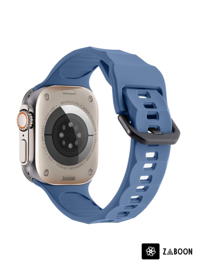 Zaboon Replacement Band For Apple Watch 8 45mm Ripple Silicone Sports - Image 2