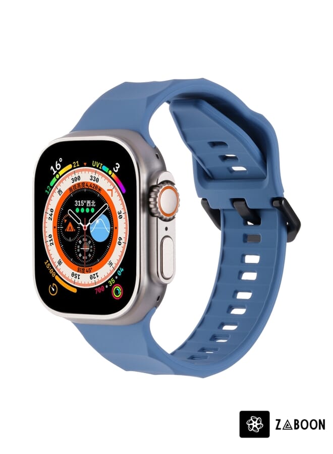 Zaboon Replacement Band For Apple Watch 8 45mm Ripple Silicone Sports - Image 1